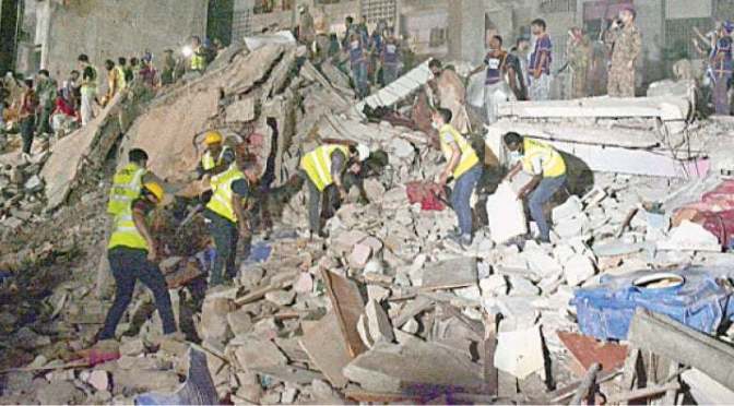 Many injured as five-storey residential building collapses in Lyari