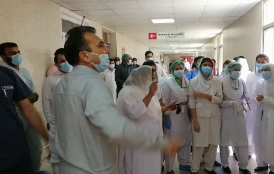 Nursing staff protest against PIMS administration