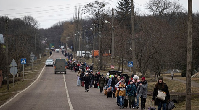Ukrainians flee encircled cities as refugees top two million